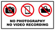 no photography video prohibited forbidden area sign printable symbol set silhouette icon camera design