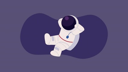 Poster - astronaut relaxed comic character animation