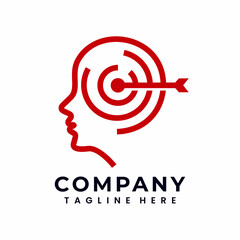 focus target thinking human brain logo design