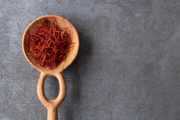 Wall Mural - Saffron on a Wood Spoon