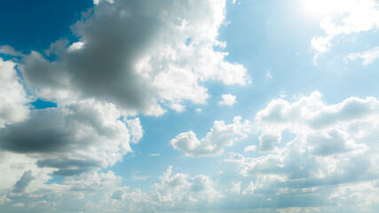 Wall Mural - beautiful blue sky and white clouds abstract background. cloudscape background. blue sky and fluffy 