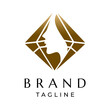 Diamond with Beauty Face Logo Design