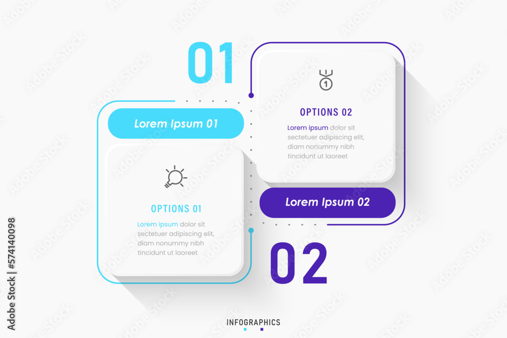 Text Presentation Example Labels Instructions Vector Infographic label design template with icons and 2 options or ...