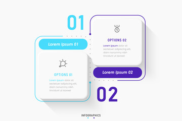 Wall Mural - vector infographic label design template with icons and 2 options or steps. can be used for process 