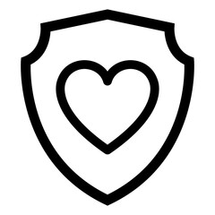 Wall Mural - shield heart icon. heart and shield icon PNG image