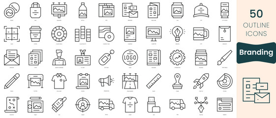 Wall Mural - Set of branding icons. Thin linear style icons Pack. Vector Illustration