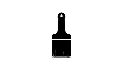 Sticker - Black Paint brush icon isolated on white background. 4K Video motion graphic animation