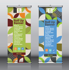 Wall Mural - Roll up banner design template vector, abstract background, modern x-banner, rectangle size