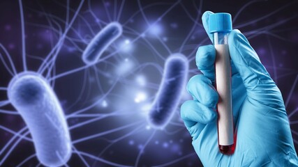 Poster - Blood test in tubes for results,medicine concept