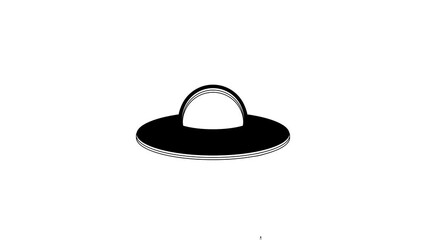 Canvas Print - Black UFO flying spaceship icon isolated on white background. Flying saucer. Alien space ship. Futuristic unknown flying object. 4K Video motion graphic animation