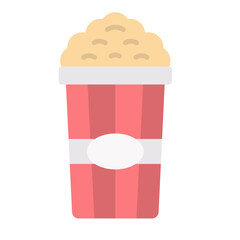 Sticker - Popcorn Flat Multicolor Icon