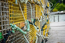 Closeup Of Lobster Traps On A Dock