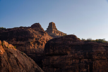 Wall Mural - Upper Shivalaya temple on top of hillock which was built by the Badami Chalukyas