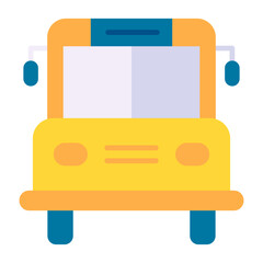 Poster - School Bus Flat Multicolor Icon