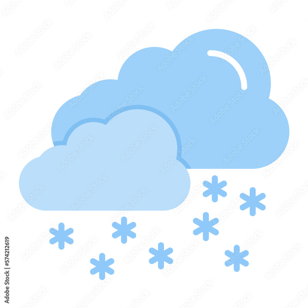 Heavy Snow Flat Multicolor Icon