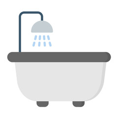 Sticker - Bathtub Flat Multicolor Icon