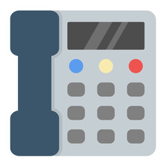 Poster - Telephone Flat Multicolor Icon