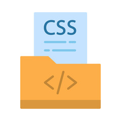 Sticker - CSS File Flat Multicolor Icon