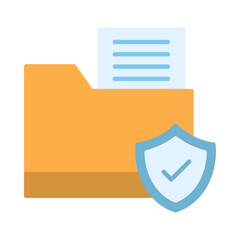 Poster - File Protection Flat Multicolor Icon