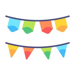 Poster - Bunting Flat Multicolor Icon