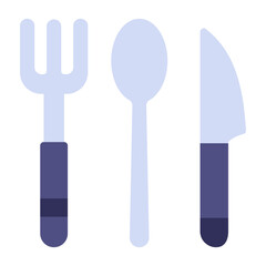 Sticker - Cutlery Flat Multicolor Icon