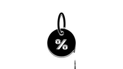 Poster - Black Discount percent tag icon isolated on white background. Shopping tag sign. Special offer sign. Discount coupons symbol. 4K Video motion graphic animation