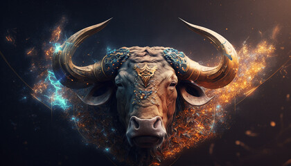 taurus zodiac sign in fantasy style