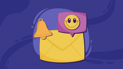 Poster - notification bell in envelope email