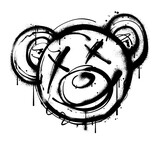 Fototapeta Młodzieżowe - graffiti teddy bear illustration in street art style