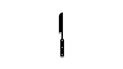 Poster - Black Barbecue knife icon isolated on white background. Kitchen knife icon. BBQ knife sign. Barbecue and grill tool. 4K Video motion graphic animation