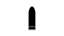 Black Dildo vibrator for sex games icon isolated on white background. Sex toy for adult. Vaginal exercise machines for intimate. 4K Video motion graphic animation