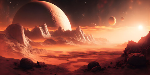 Surface of an Exoplanet World. Generativ ai 