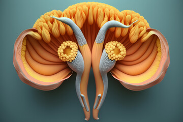 Flower shaped like a Uterus. Woman Health Concept, Ovary Womb Menstruation Care - Illustration generativ ai