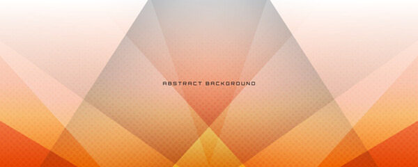 3D orange white geometric abstract background overlap layer on bright space with halftone decoration. Simple graphic design element cutout style concept for banner, flyer, card, or brochure cover