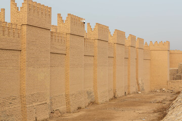 Wall Mural - Babylon great walls restored by Saddam Houssein. Babylon, Iraq