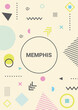 Memphis design elements on colorful background. Retro funky graphic, 90s trends designs and vintage geometric print illustration element. Memphis vector cover.