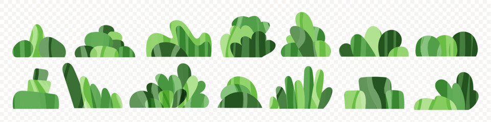 Wall Mural - shrub bush shrubbery tree simple abstract flat cartoon vector illustration. green garden plant isola