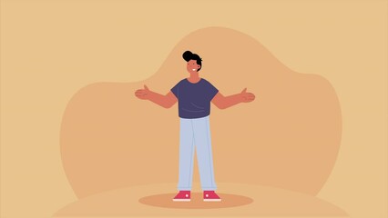 Poster - young man standing character animation