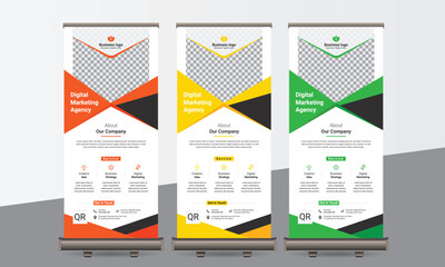 Wall Mural - Business Roll Up Banner Set, Use Corporate Business, Agency, Travel, Gym, Fashion	