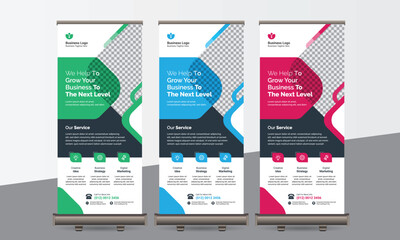 Wall Mural - Business Roll Up Banner Set, Use Corporate Business, Agency, Travel, Gym, Fashion	