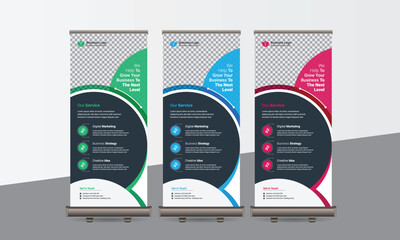 Wall Mural - Business Roll Up Banner Set, Use Corporate Business, Agency, Travel, Gym, Fashion	