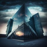 Futuristic Building Architecture with Well-Lit Details and Excellent Color Contrast Generated by AI