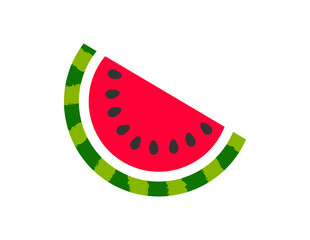 Wall Mural - Watermelon fruit slice icon illustration.