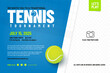 Tennis tournament poster template with ball