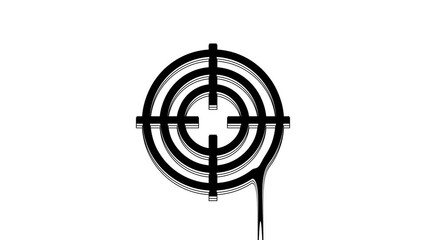 Canvas Print - Black Target sport for shooting competition icon isolated on white background. Clean target with numbers for shooting range or shooting. 4K Video motion graphic animation