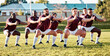 © Anela R/peopleimages.com - Rugby, warm up or team stretching in training, exercise or practice with solidarity or unity together. Collaboration, fitness group or athletes exercising to start a game or match in sports stadium