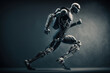 © Macarena - Bionic man running forward. Image generated with AI.