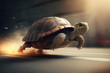 © ArgitopIA - turbo fast turtle running at high speed. generative ai