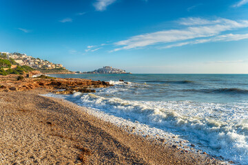 Looking out to Peniscola from Playa de santa Lucía