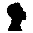 © Julia - Black Men African American, African profile picture silhouette. Man from the side with a short haircut